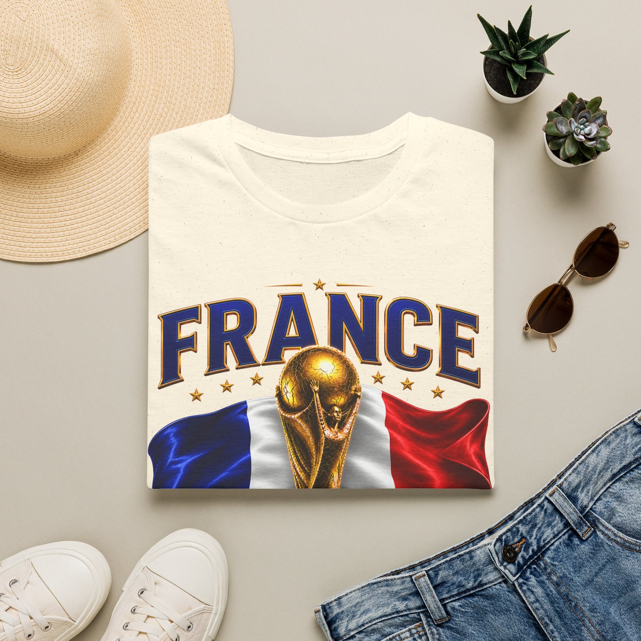 France World Cup 2026 T-Shirt — French Flag & Trophy Soccer Tee