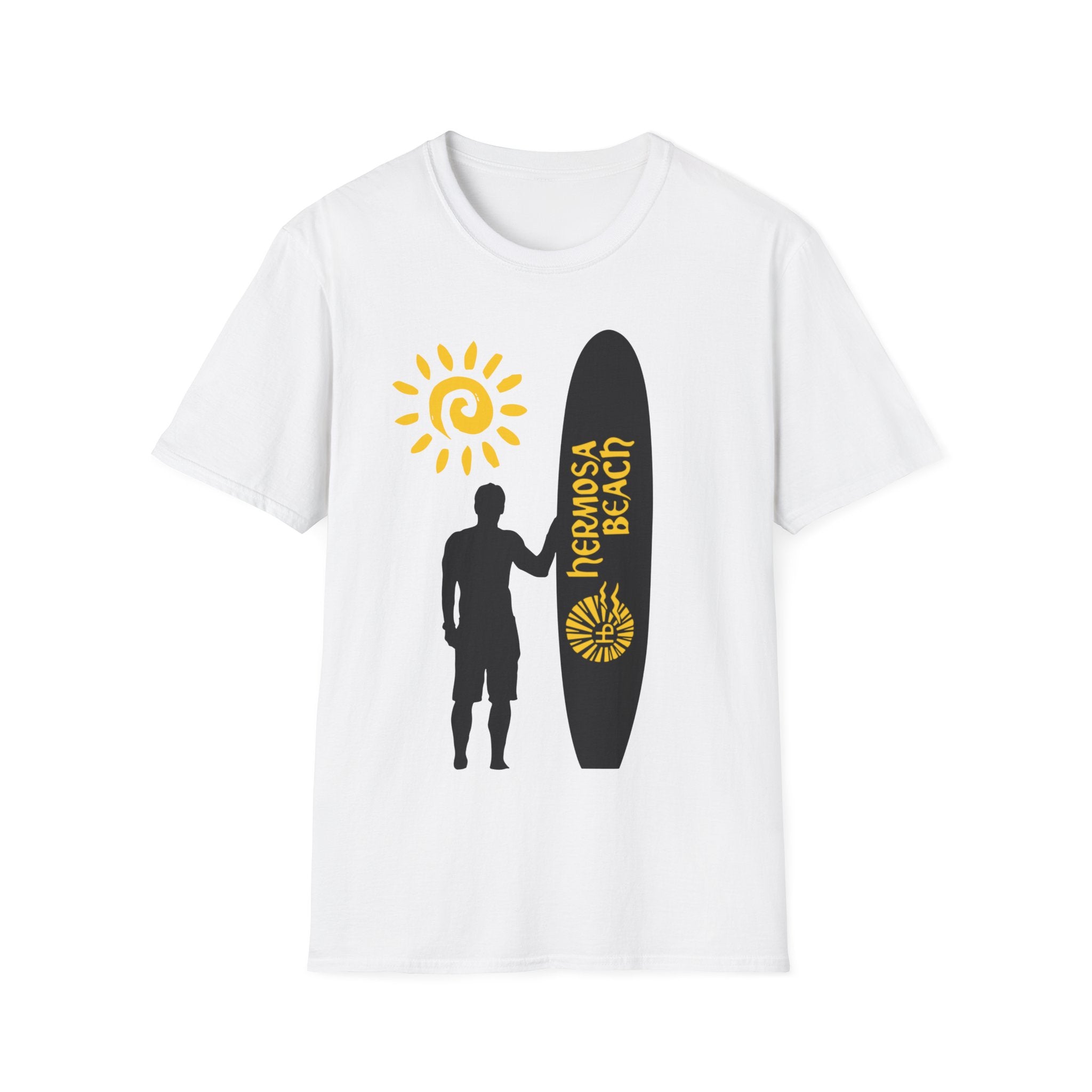Hermosa Beach Long Board Unisex Softstyle T-Shirt