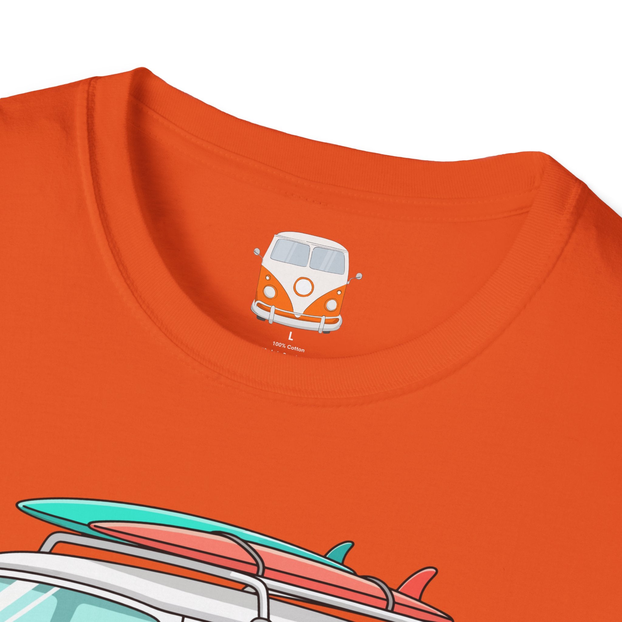 Retro Surf VW Van T-Shirt | Vintage Camper Bus Beach Tee Original Bare Feet