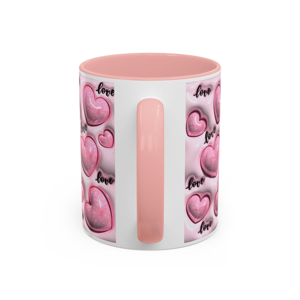 Pink Heart Pattern love Mug | Accent Coffee Mug 11oz 15oz
