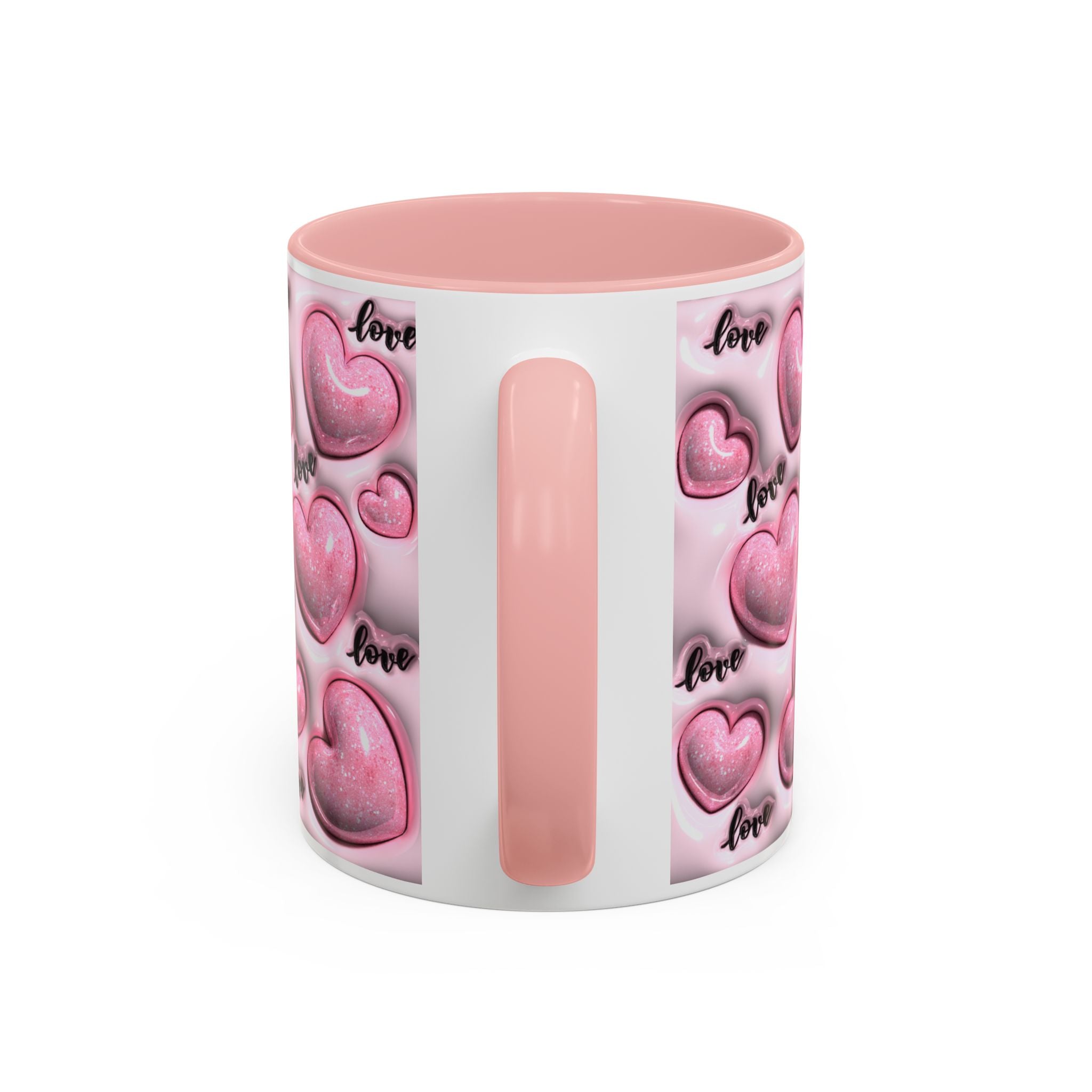 Pink Heart Pattern love Mug | Accent Coffee Mug 11oz 15oz