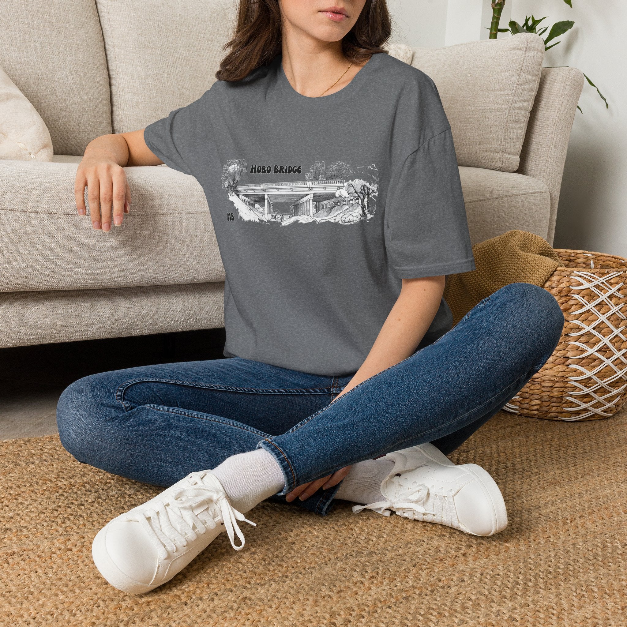 Hobo Bridge Manhattan Beach California Sketch T-Shirt | Hand-Drawn Bridge Illustration IYKYK