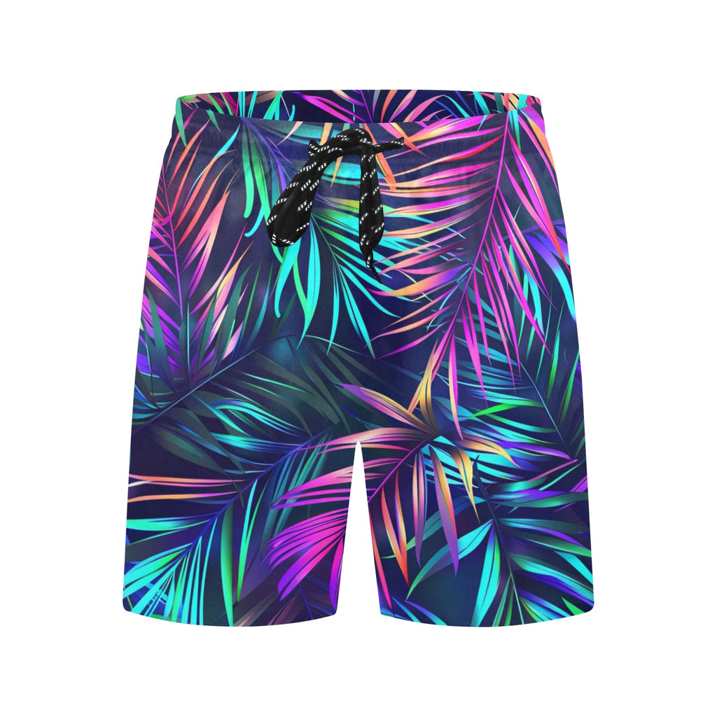 Palm Frond Men's Mid-Length Beach Shorts