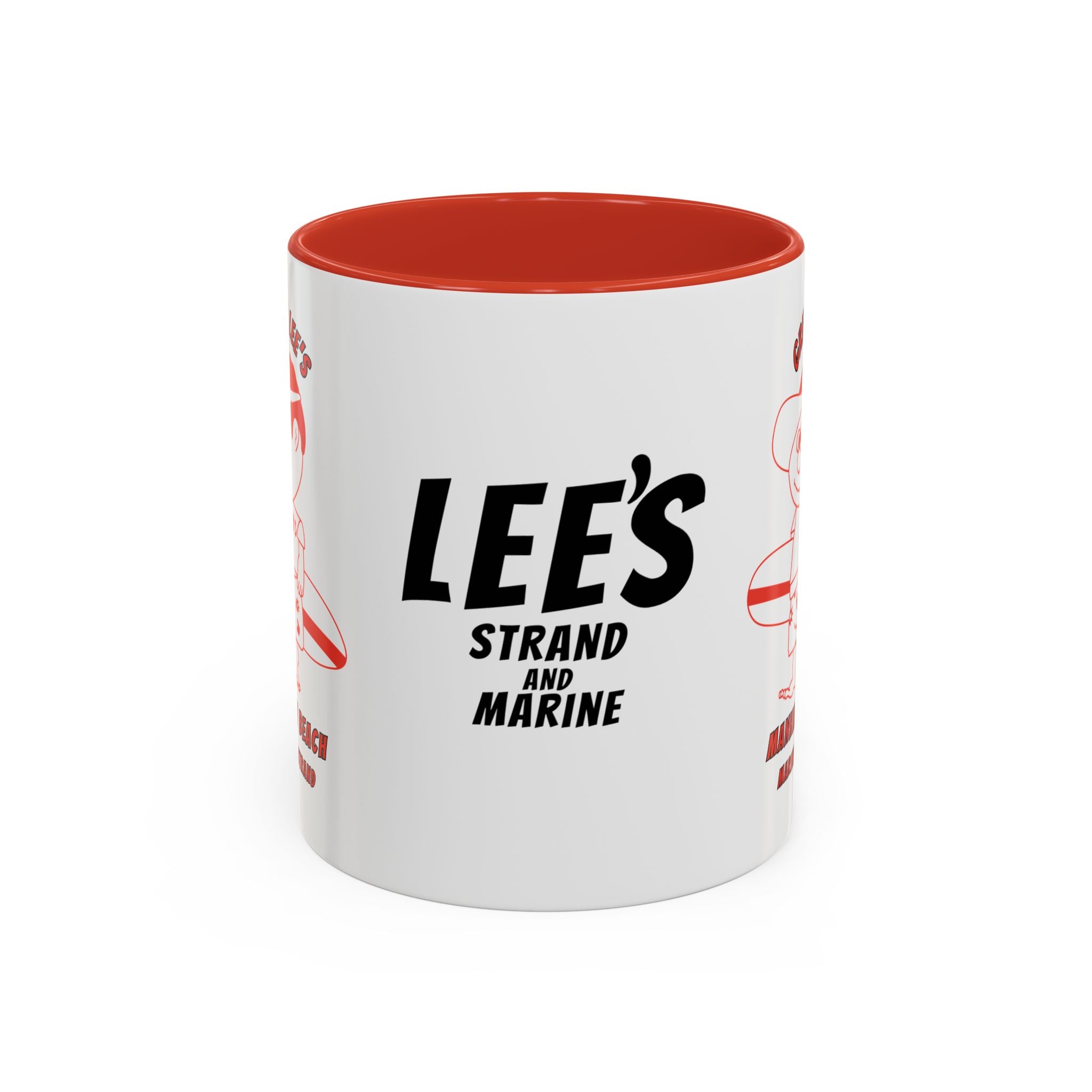 Greasy Lee's Surfer Logo Mug | Marine and Strand Manhattan Beach Old School  Accent Coffee Mug 11oz 15oz