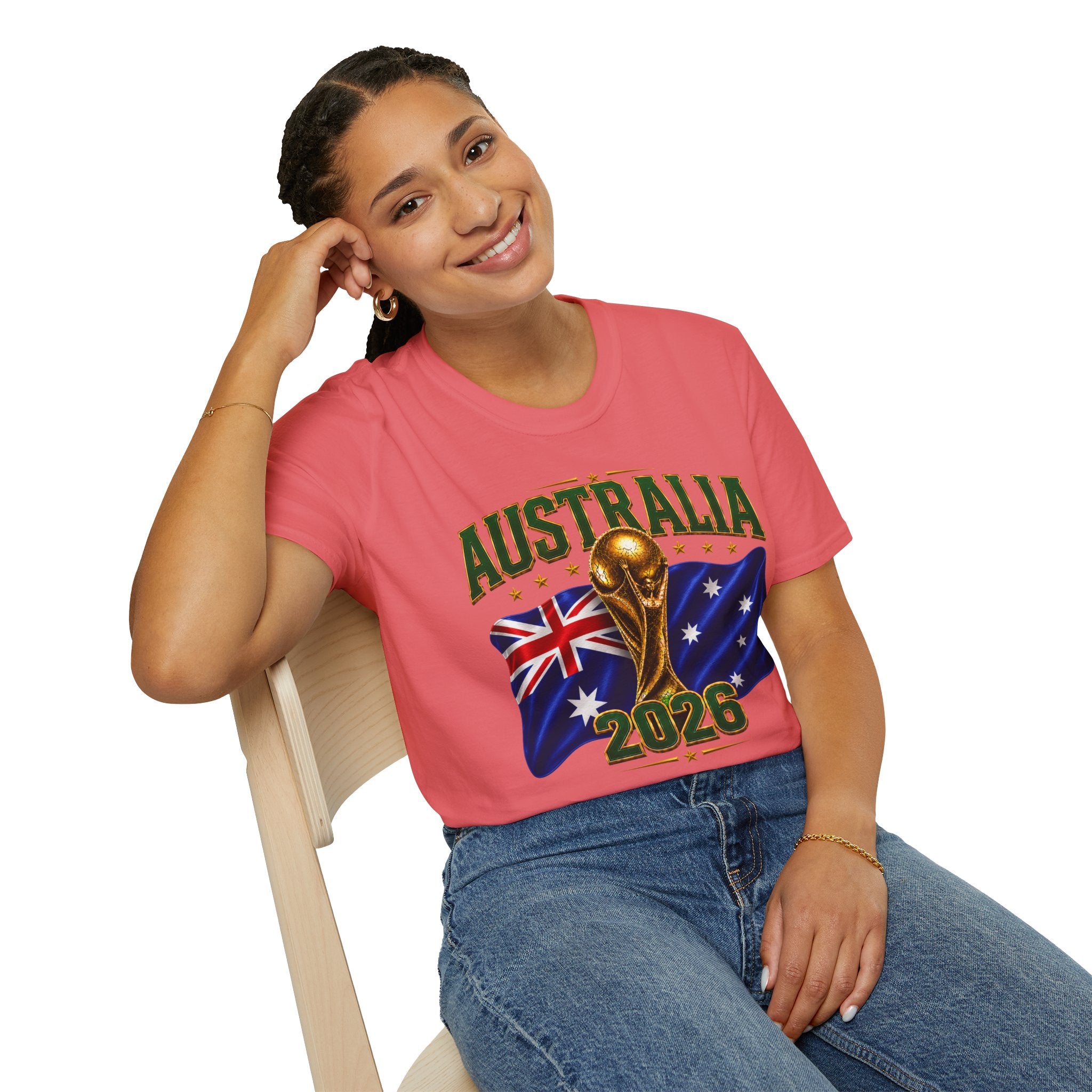 Australia 2026 Soccer World Cup T-Shirt — Aussie Flag & Trophy Design