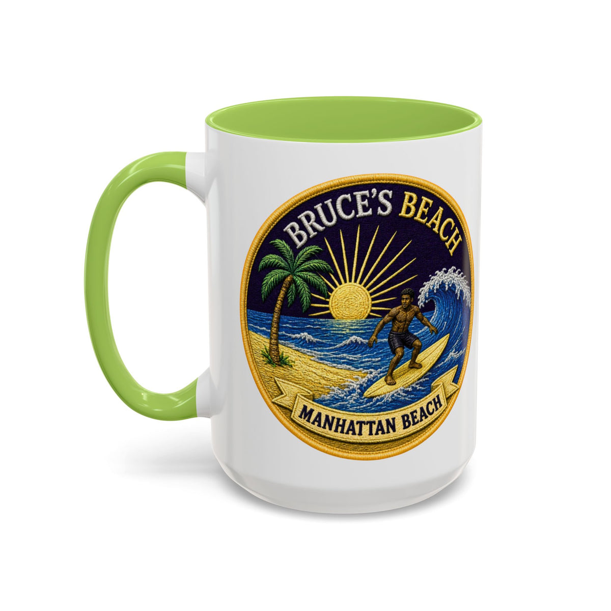 Manhattan Beach Surf Mug — Bruce’s Beach Coffee Cup (11/15oz Accent)