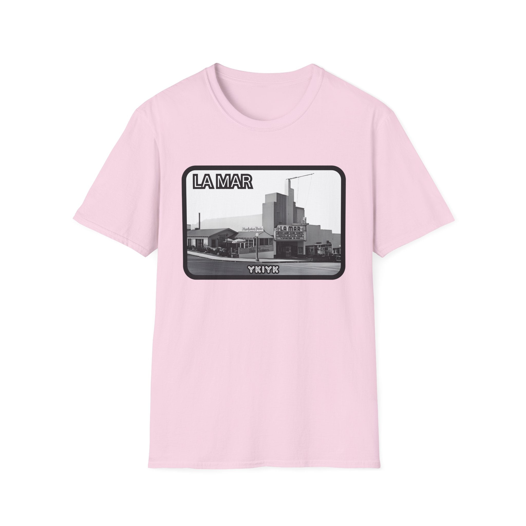 La Mar Theater Manhattan Beach  T-Shirt | Vintage Black & White Urban Graphic YKIYK