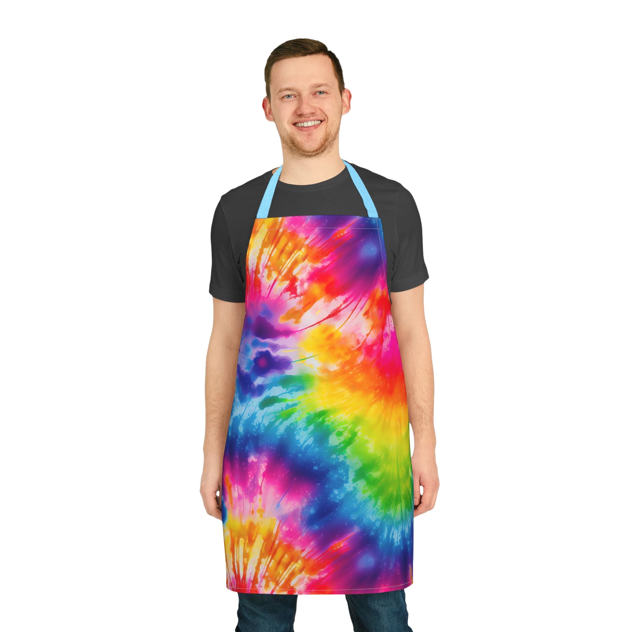 Tie-Dye Colorful Kitchen Apron – Bright Rainbow Cooking & BBQ Apron