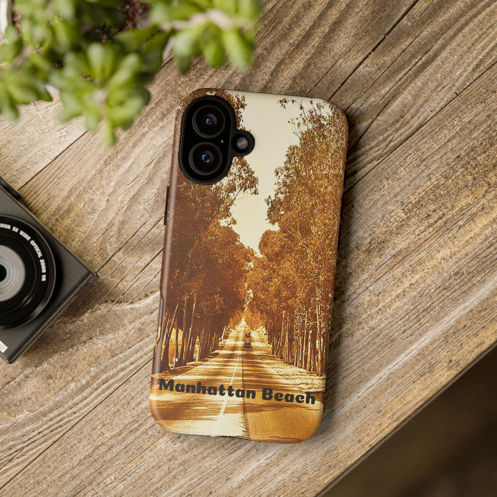 Phone Cases Manhattan Beach Rosecrans Ave Early 60's Tough Cases 90266 California, iPhone Samsung Google Pixel Protective Cover, Vintage