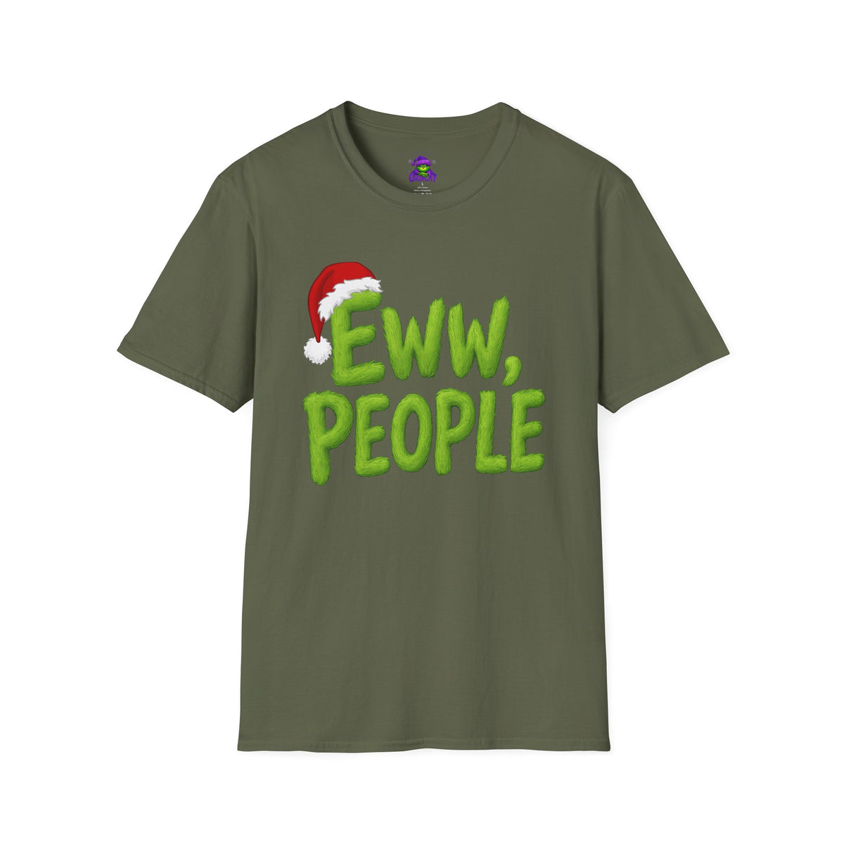 Eww, People T-Shirt | Funny Grinchy Santa Hat Holiday Tee