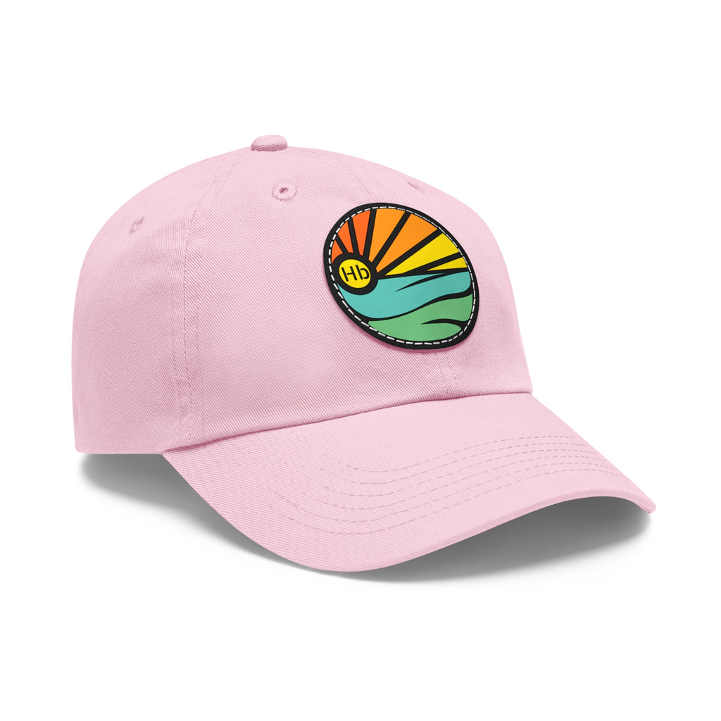 Hermosa Beach Sunset Wave Patch Hat | Mom and Dad Hat with Round Leather Patch #HermosaBeach