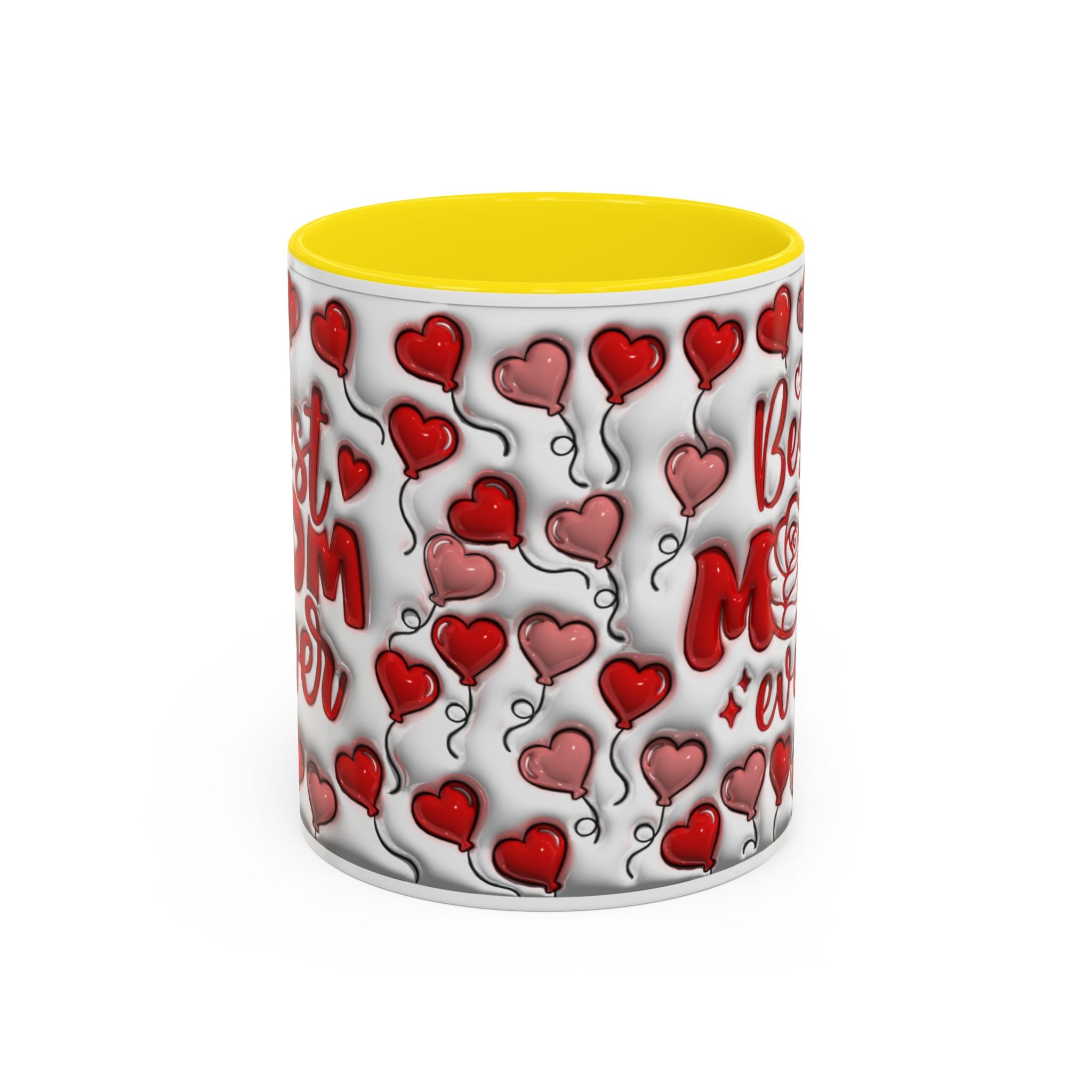 Best Mom Ever Valentines Day Hearts Accent Coffee Mug (11, 15oz)