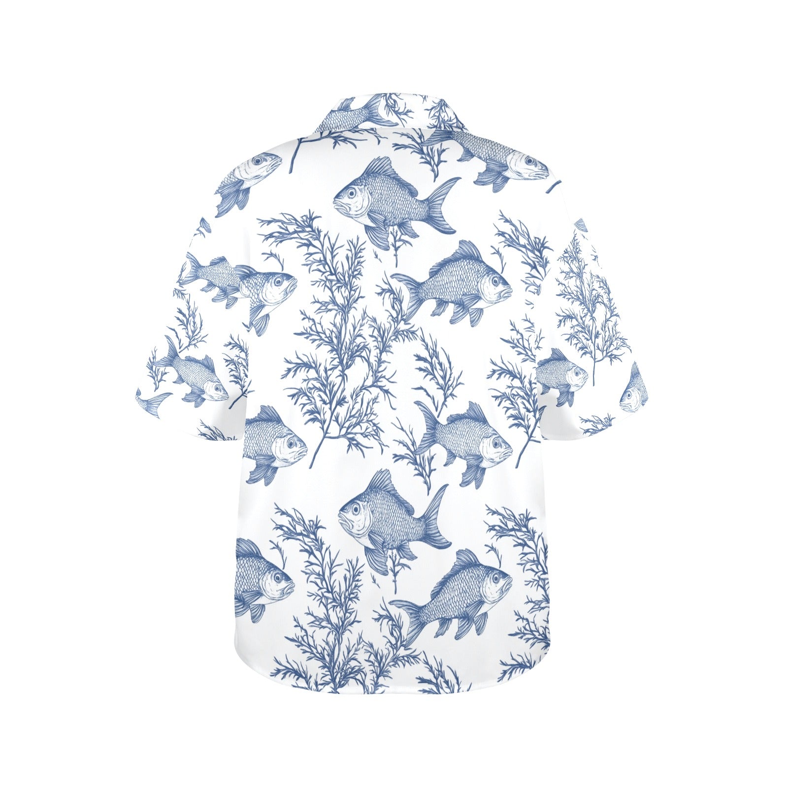 Sea Life Nautical Women's All Over Print Hawaiian Shirt Made in USA