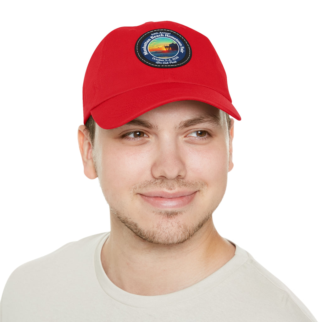 Manhattan Beach Hometown Fair 2026  Beach  Live Oak Park Annual Festival Round Leather Patch Hat