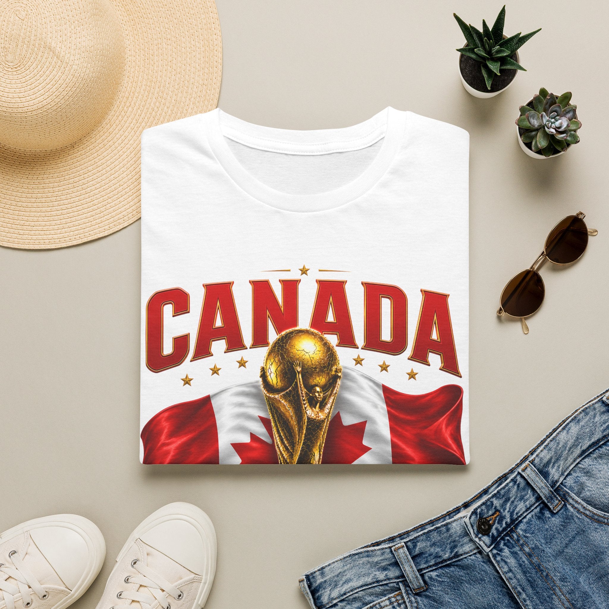 Canada 2026 World Cup T-Shirt — Canadian Soccer Fan Tee with Trophy & Flag