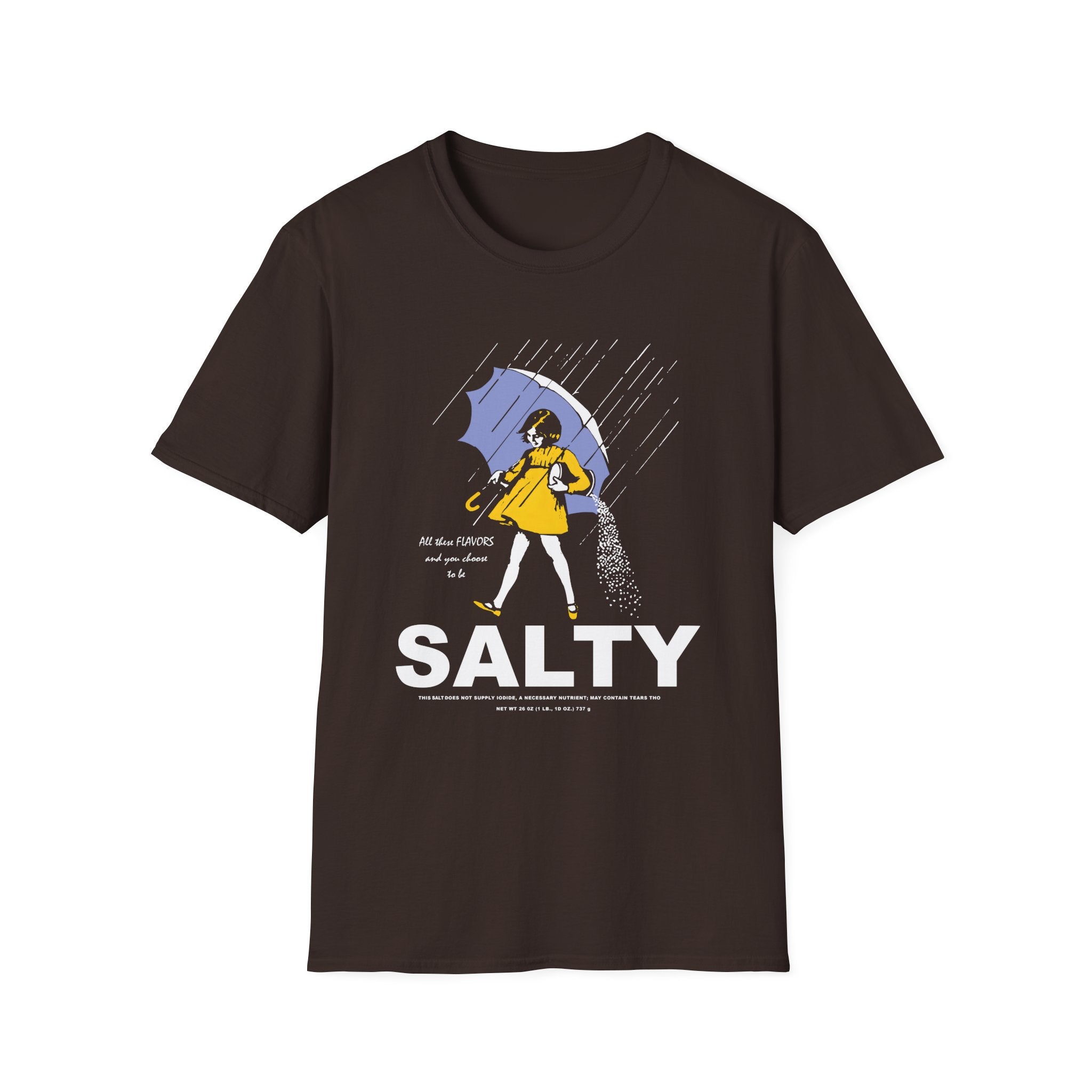 Salty Rainy Day Graphic T-Shirt — Girl with Umbrella Illustration