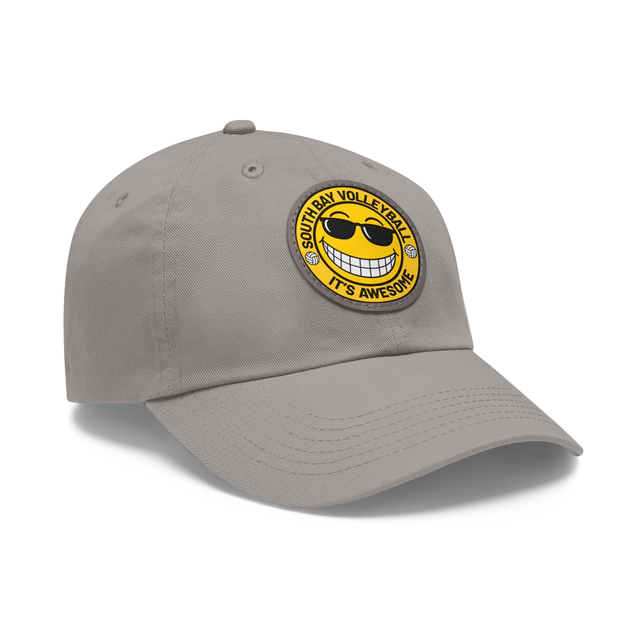 Volleyball Smiley Mom and Dad Hat — "South Bay Volleyball: It’s Awesome" Leather Patch