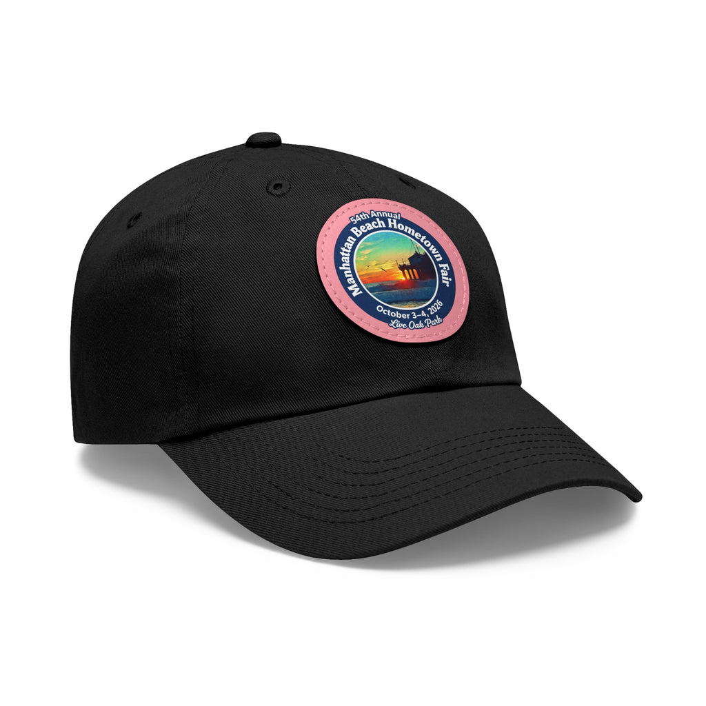 Manhattan Beach Hometown Fair 2026  Beach  Live Oak Park Annual Festival Round Leather Patch Hat