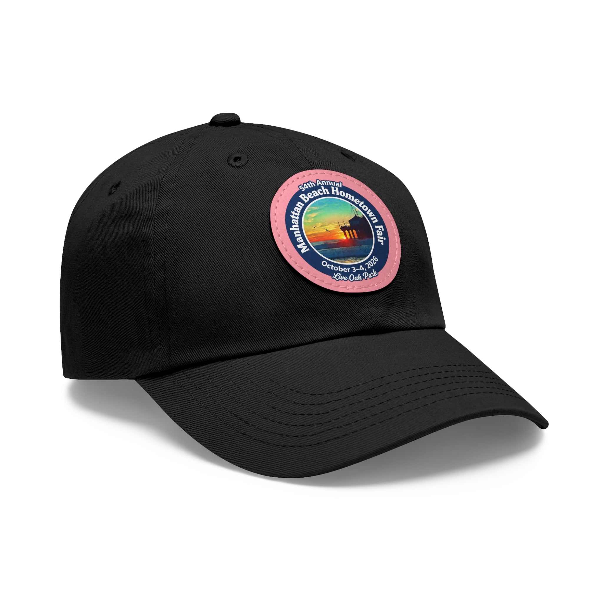 Manhattan Beach Hometown Fair 2026  Beach  Live Oak Park Annual Festival Round Leather Patch Hat
