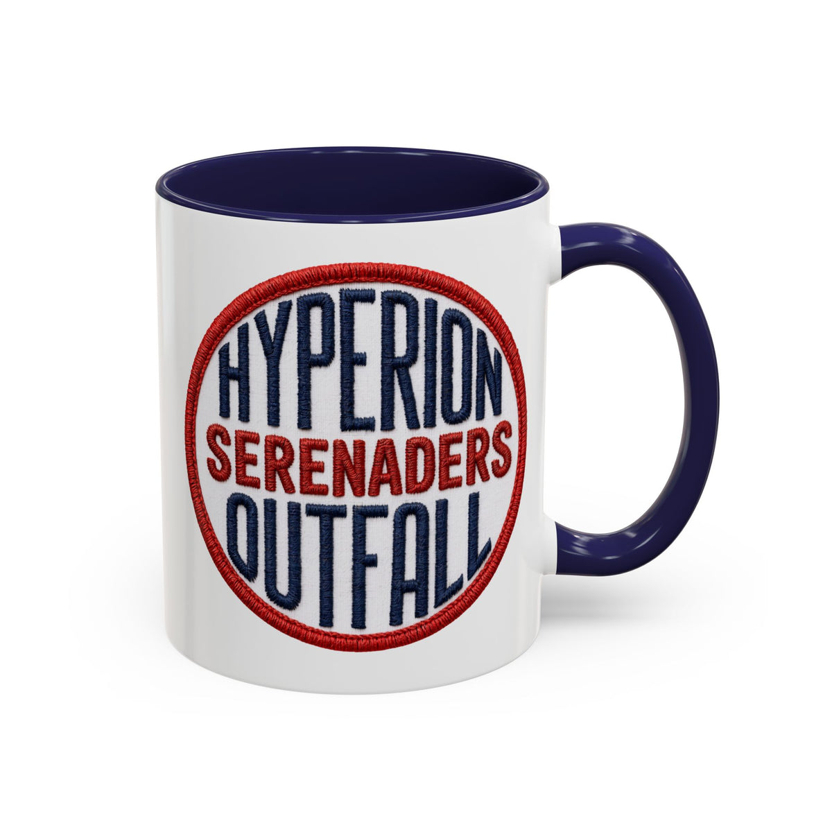 Accent Coffee Mug — "Hyperion Serenaders Outfall" Retro Patch Ceramic Mug (11/15oz)