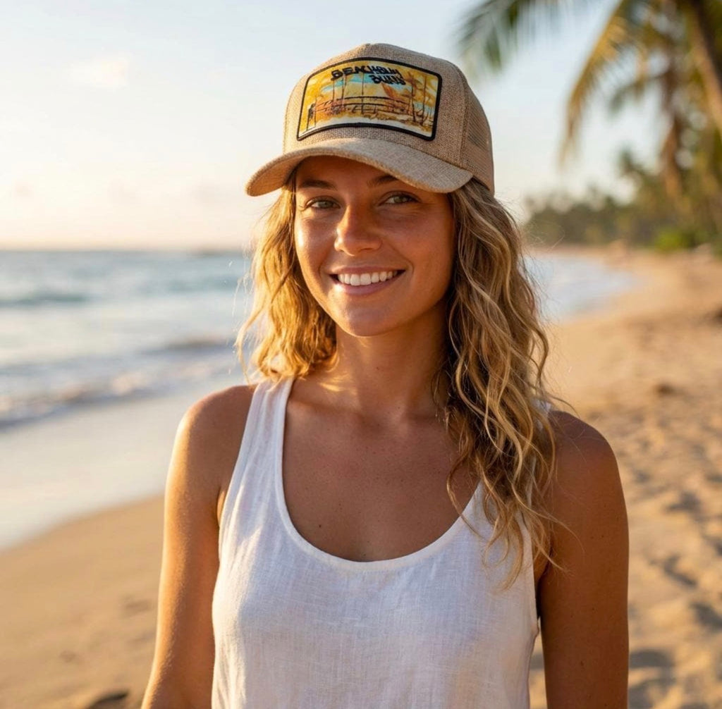 Beach Bum Burts 🏖️  Custom One of a Kind - Thatch Look Style Hat