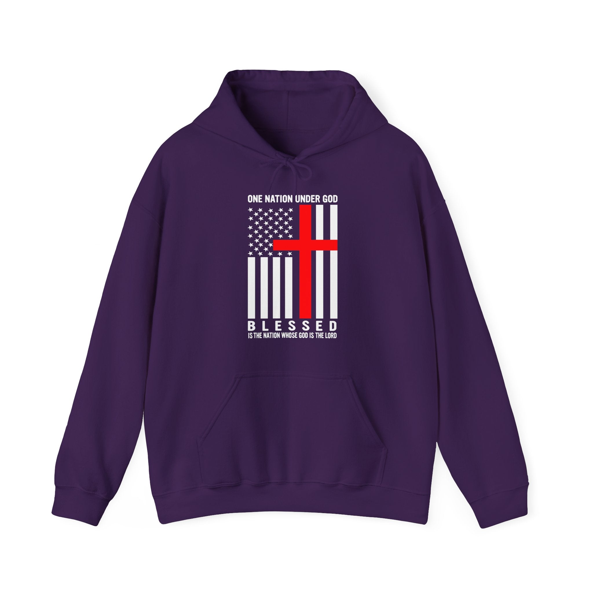 One Nation Under GOD - Printed Both Sides Unisex Heavy Blend Hooded Sweatshirt
