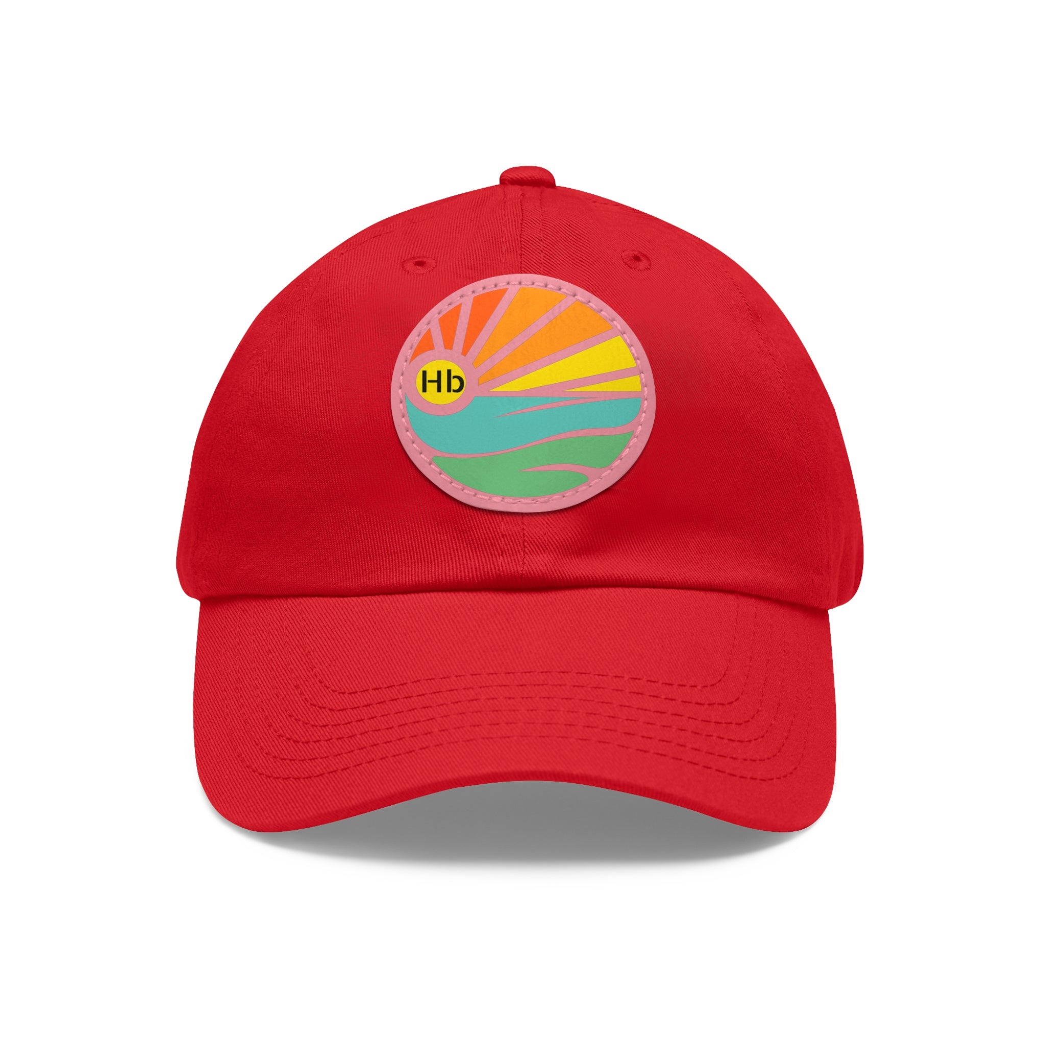 Hermosa Beach Sunset Wave Patch Hat | Mom and Dad Hat with Round Leather Patch #HermosaBeach