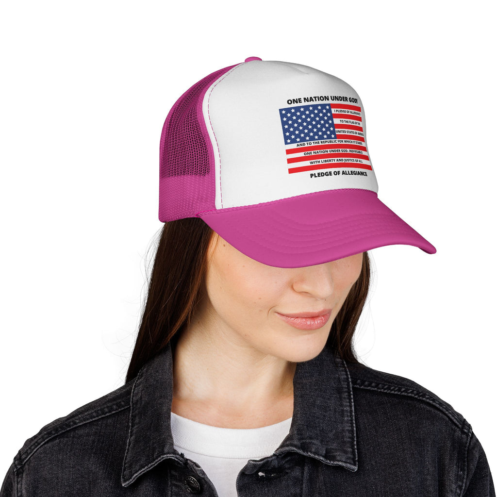 Pledge of Allegiance Trucker Cap — "One Nation Under GOD" Patriotic Hat