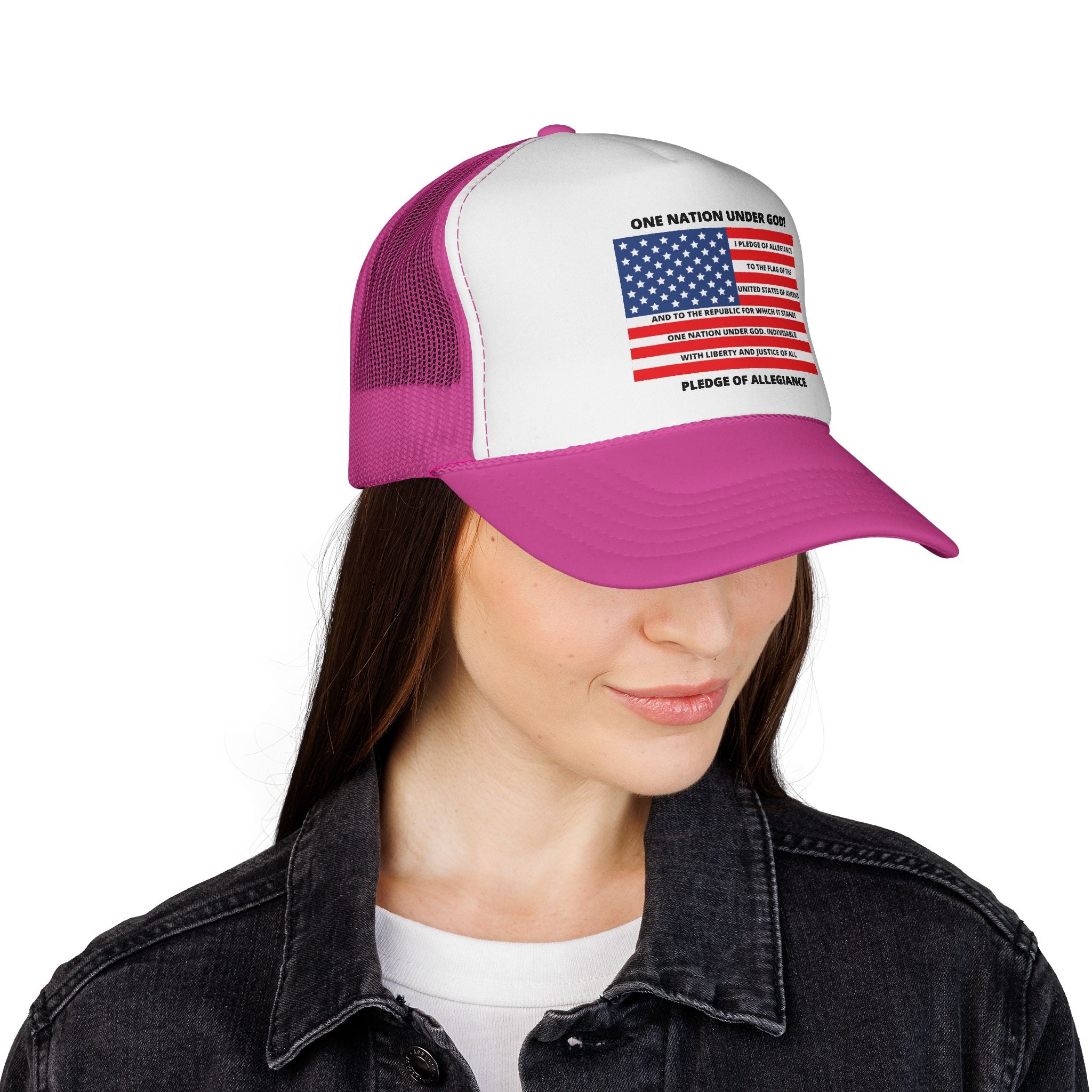 Pledge of Allegiance Trucker Cap — "One Nation Under GOD" Patriotic Hat