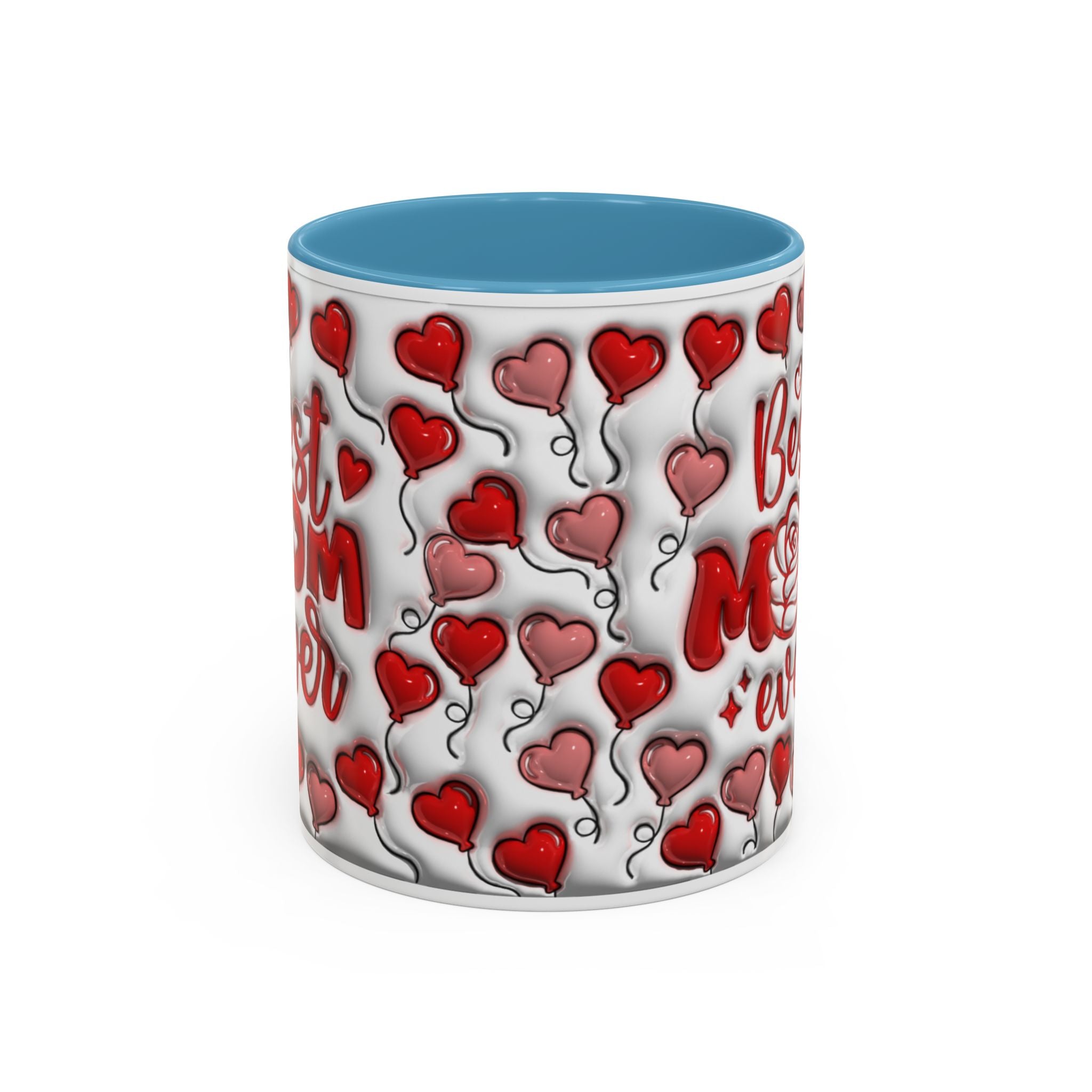 Best Mom Ever Valentines Day Hearts Accent Coffee Mug (11, 15oz)