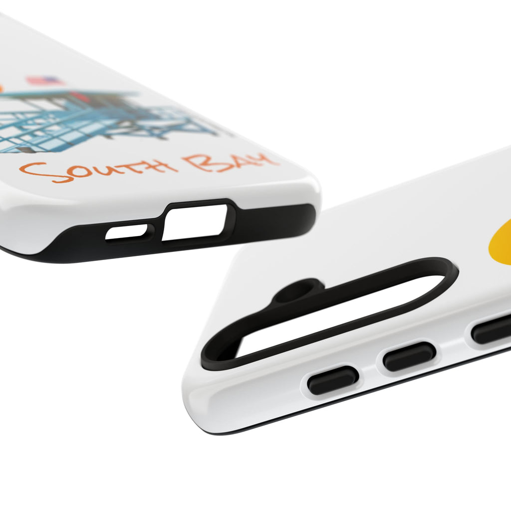 South Bay Lifeguard Stand with American Flag Tough Phone Cases