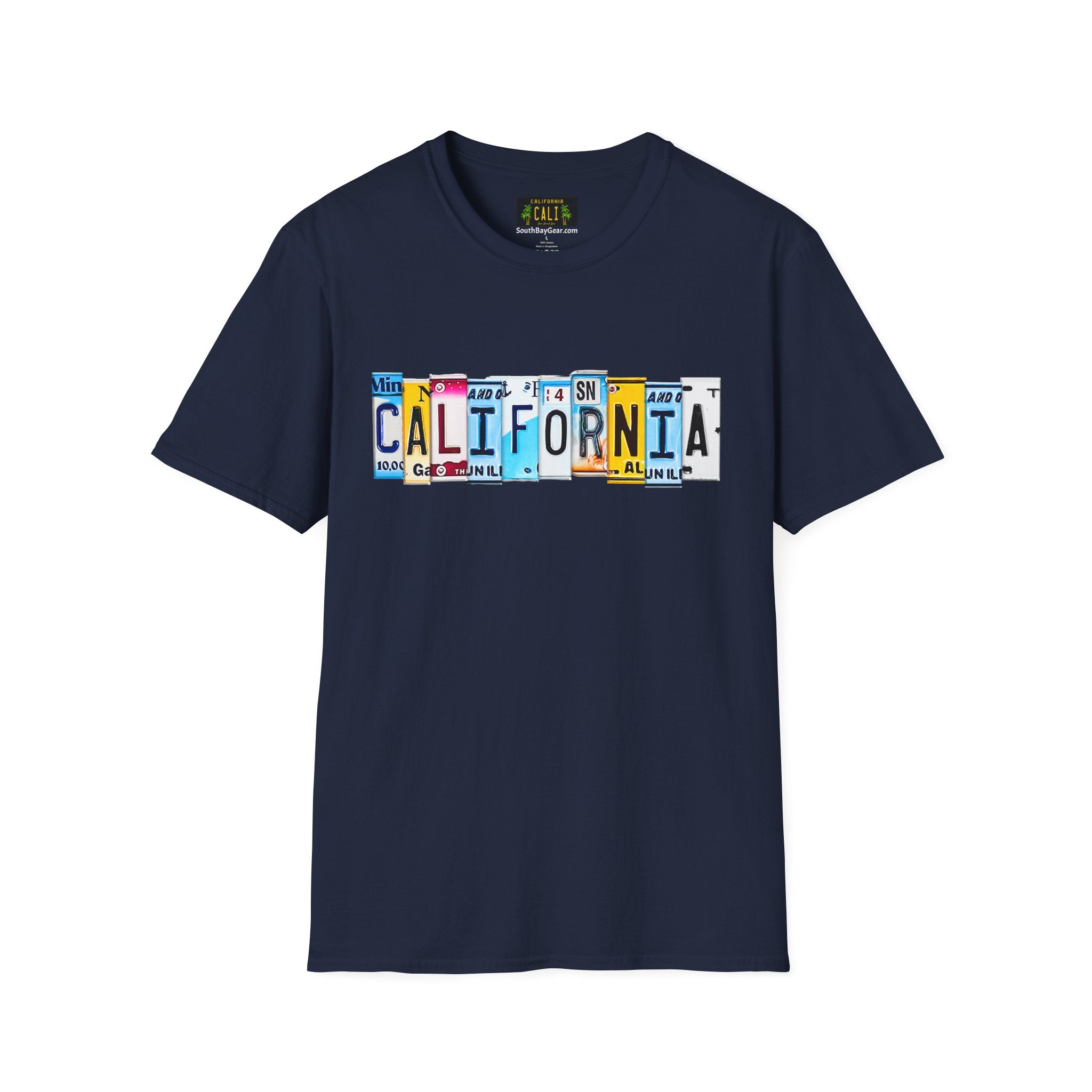 California License Plate Letters T-Shirt | Vintage Road Trip State Tee
