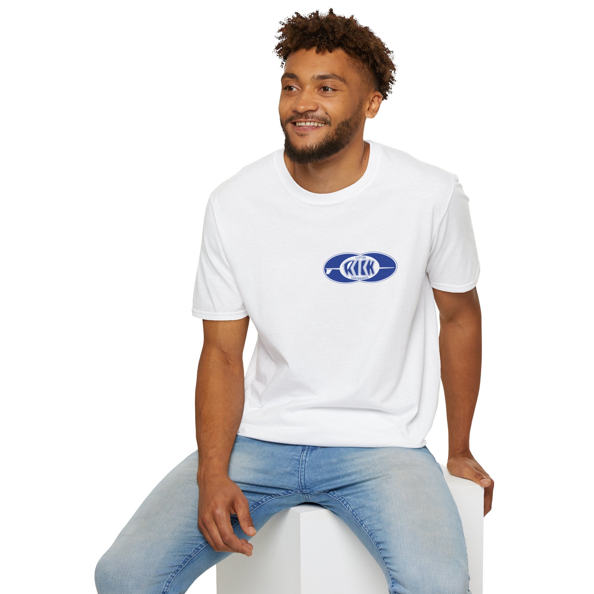 Rick Surfboards Unisex Softstyle T-Shirt Old School Hermosa Beach