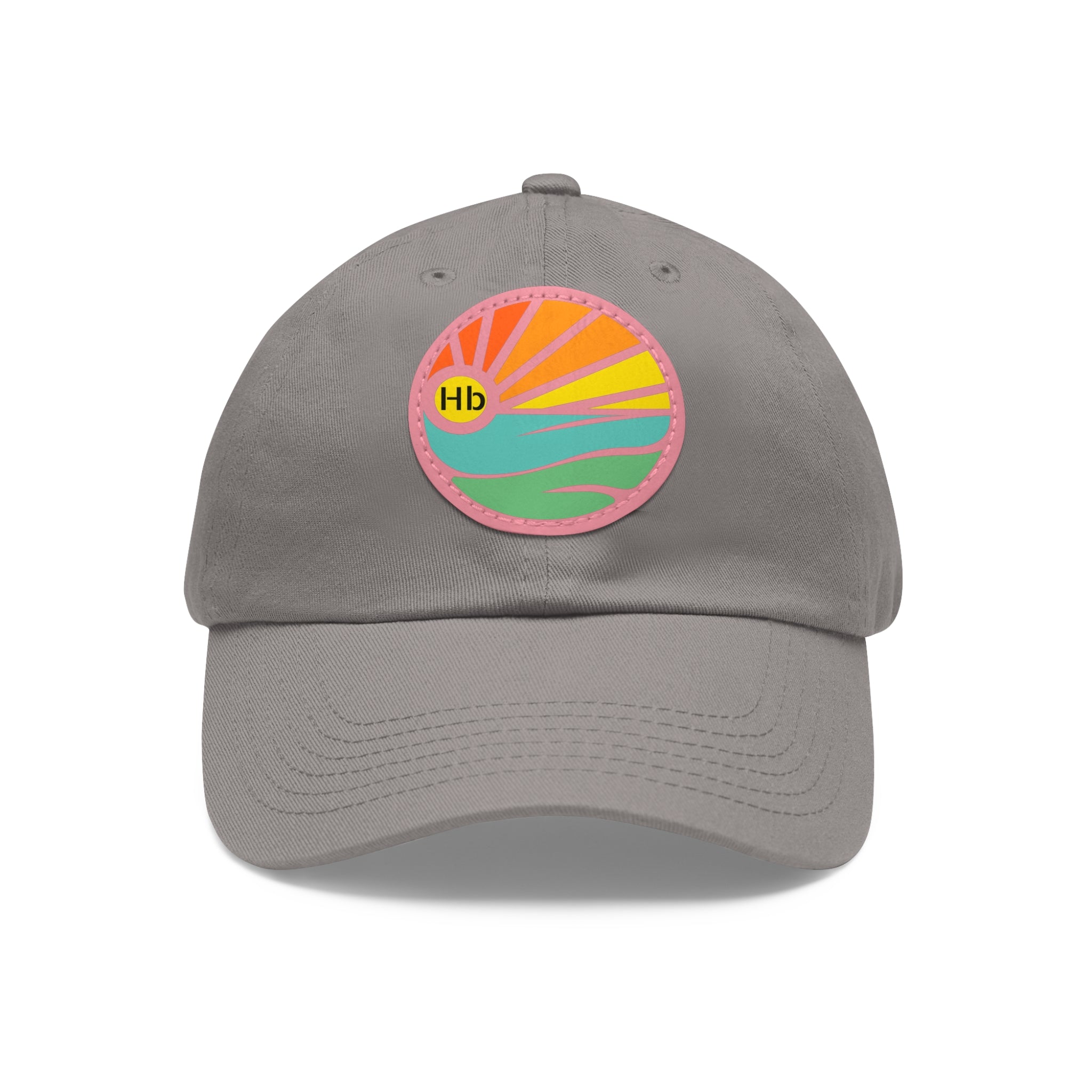 Hermosa Beach Sunset Wave Patch Hat | Mom and Dad Hat with Round Leather Patch #HermosaBeach