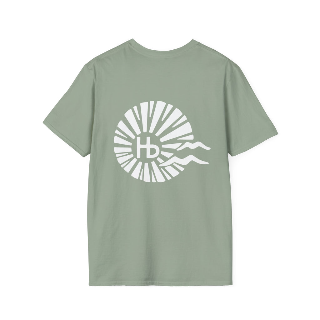 Hermosa Beach Sunburst Wave T-Shirt (printed front back neck) | Hb Minimal Logo Tee
