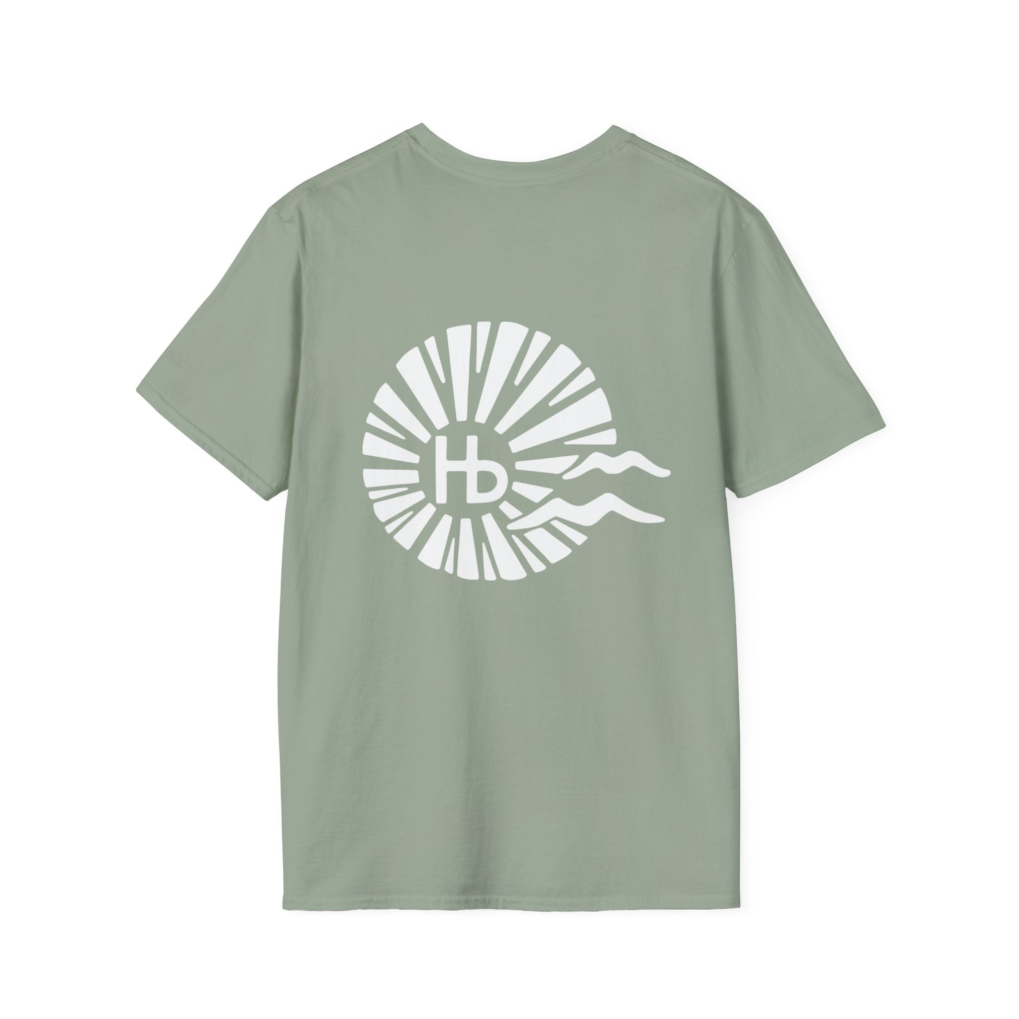 Hermosa Beach Sunburst Wave T-Shirt (printed front back neck) | Hb Minimal Logo Tee
