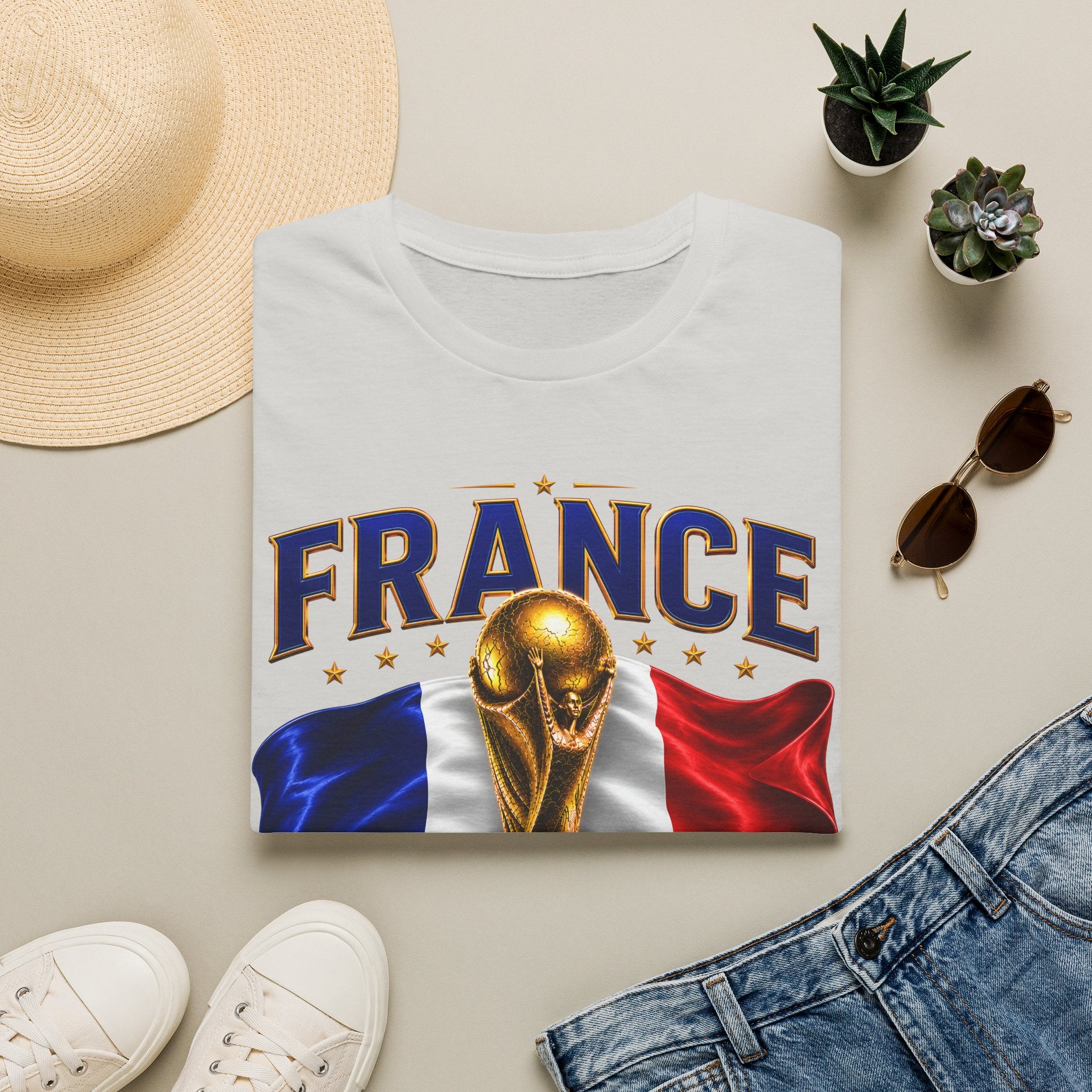 France World Cup 2026 T-Shirt — French Flag & Trophy Soccer Tee