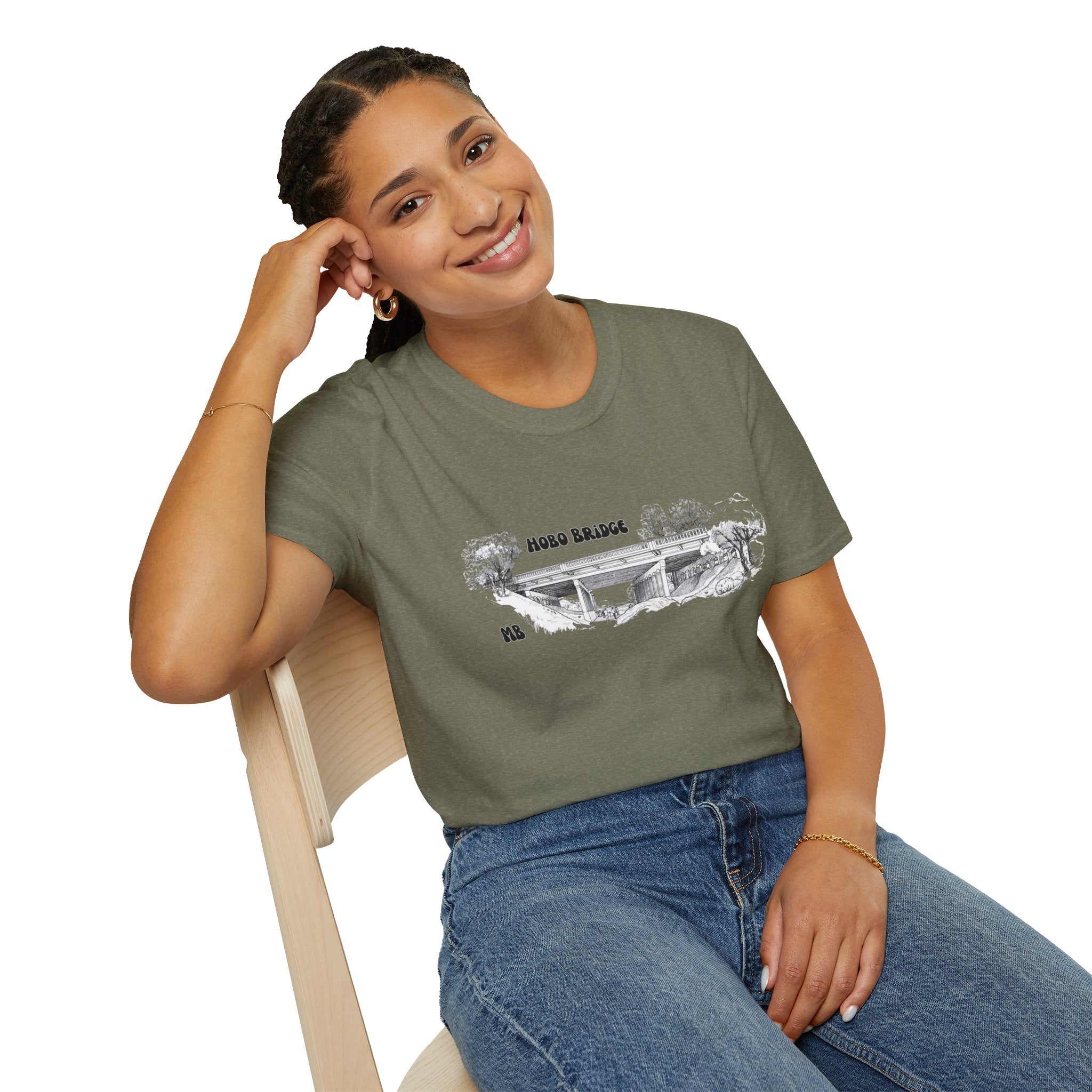 Hobo Bridge Manhattan Beach California Sketch T-Shirt | Hand-Drawn Bridge Illustration IYKYK