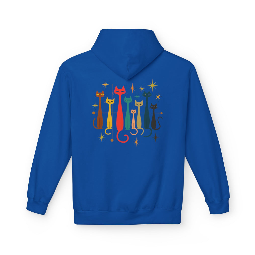 Retro Long Cats hoodie | Colorful Cat Illustration (printed front and back)