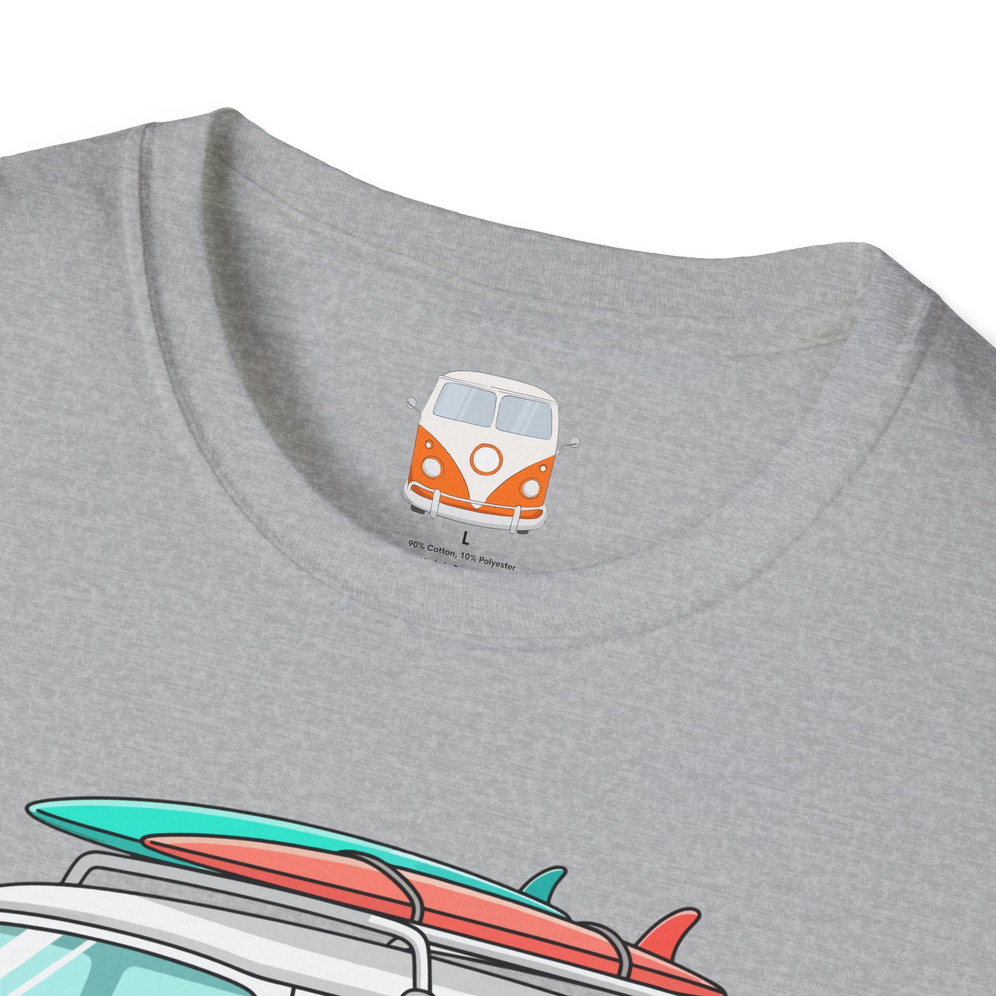Retro Surf VW Van T-Shirt | Vintage Camper Bus Beach Tee Original Bare Feet