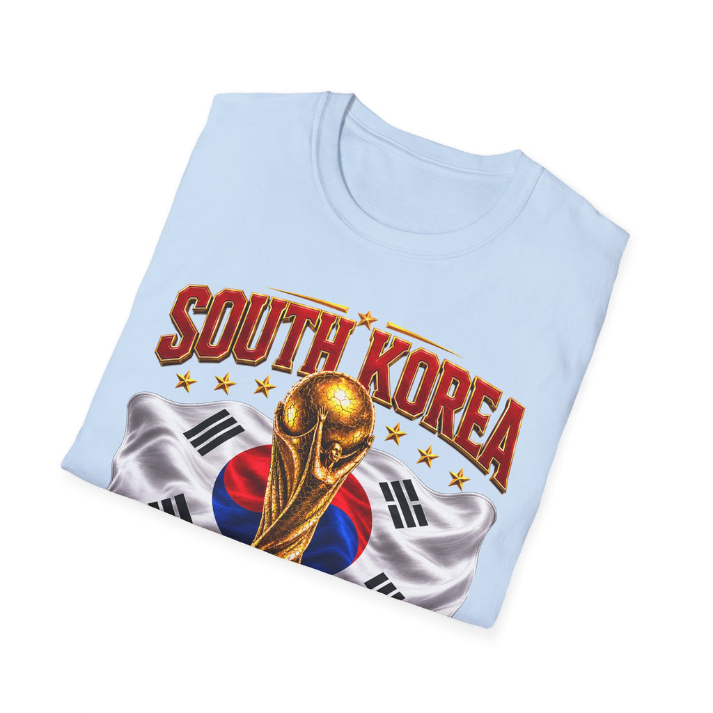 South Korea 2026 Soccer World Cup T-Shirt — Korean Flag & Trophy Football Fan Tee