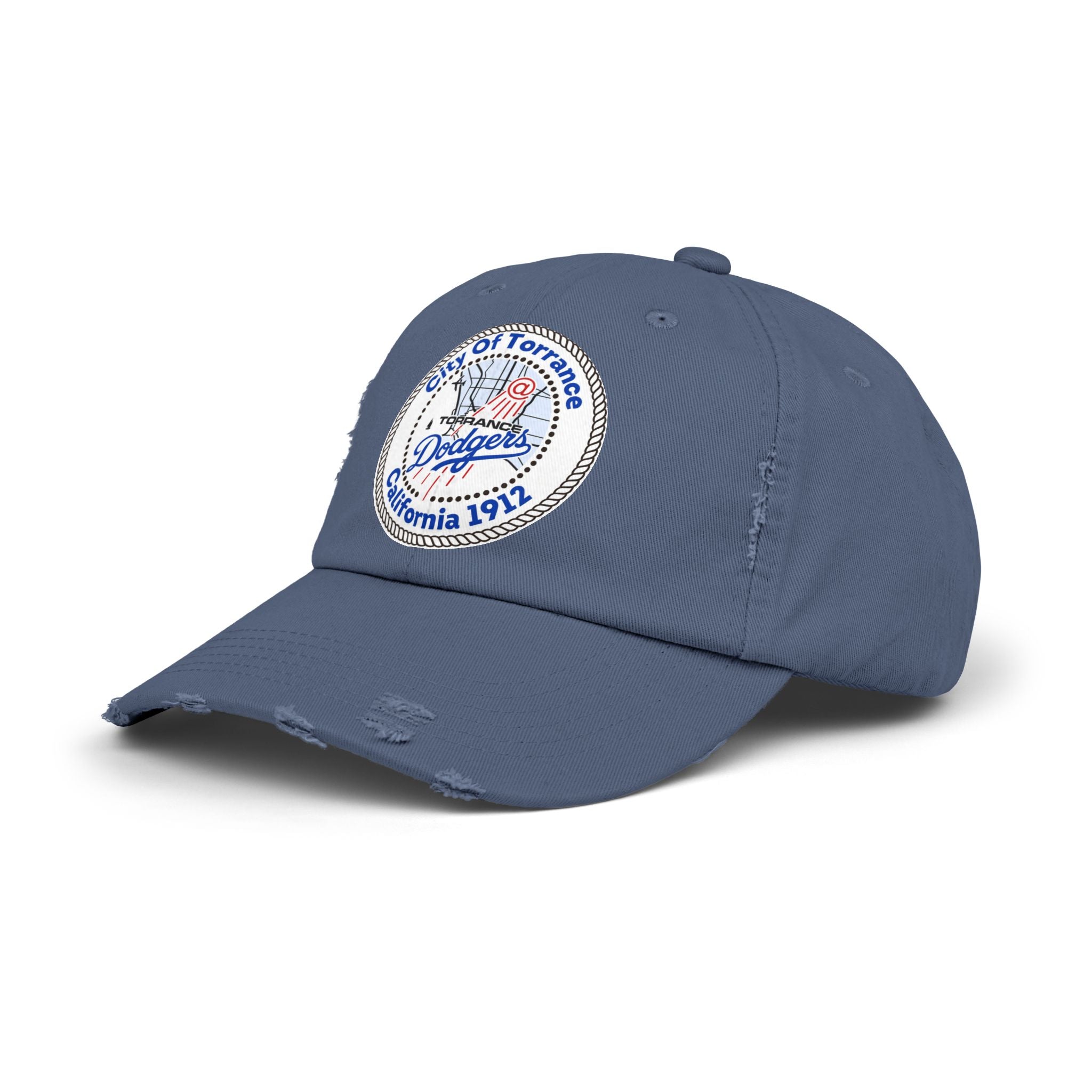 Distressed Baseball Cap with Torrance Dodgers Patch