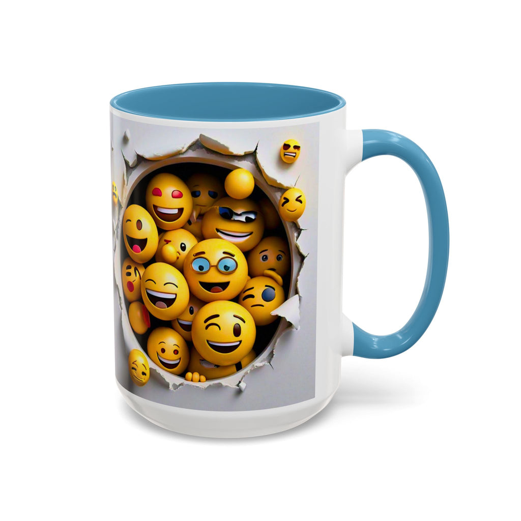 Emoji Explosion Coffee Mug | Accent Inner & Handle Color, 11oz 15oz