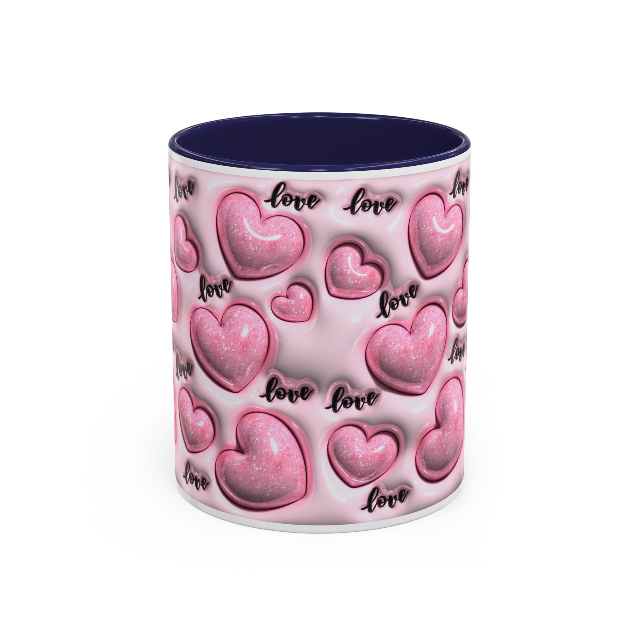 Pink Heart Pattern love Mug | Accent Coffee Mug 11oz 15oz