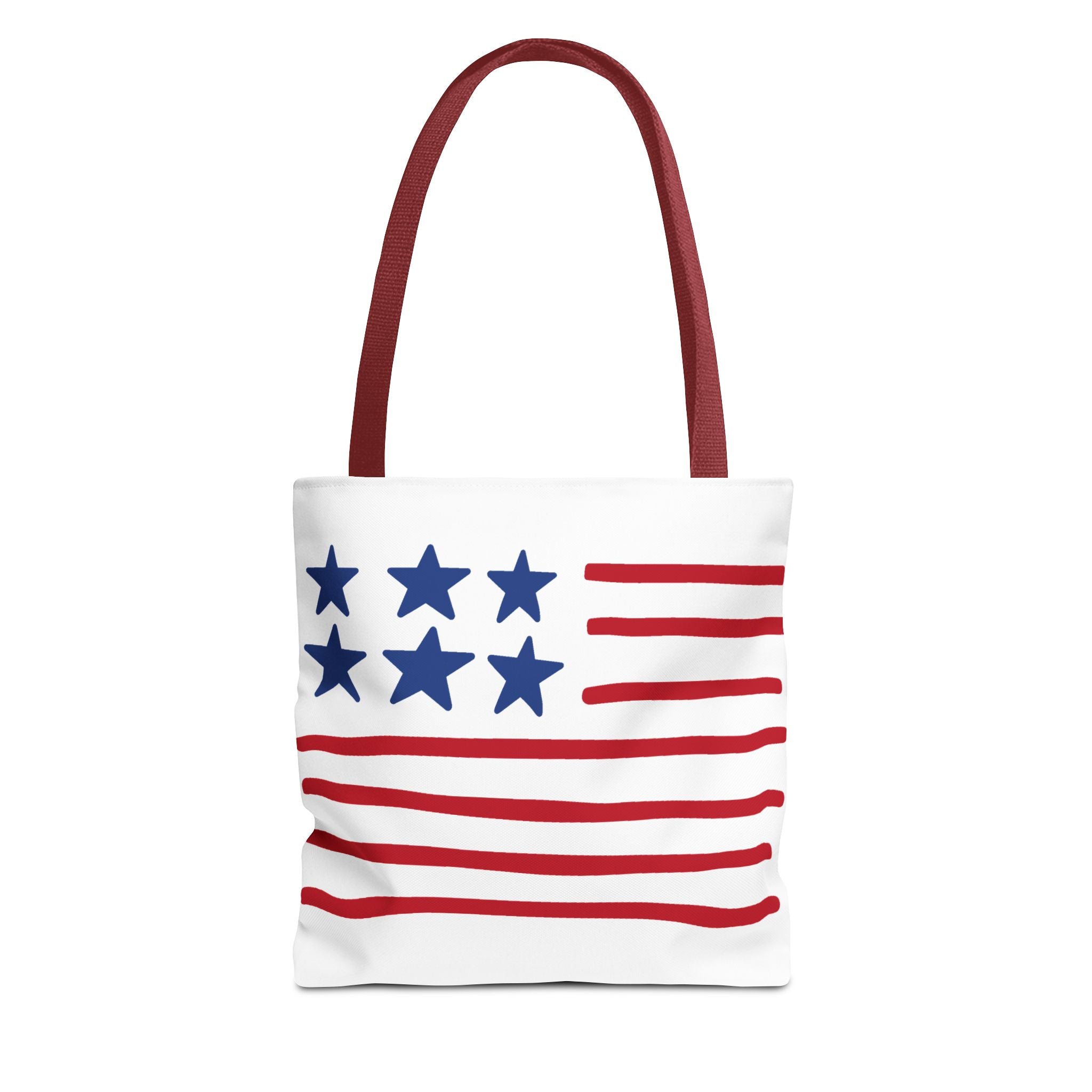 American Flag Stars & Stripes Tote Bag — Patriotic Canvas Beach Grocery Bag