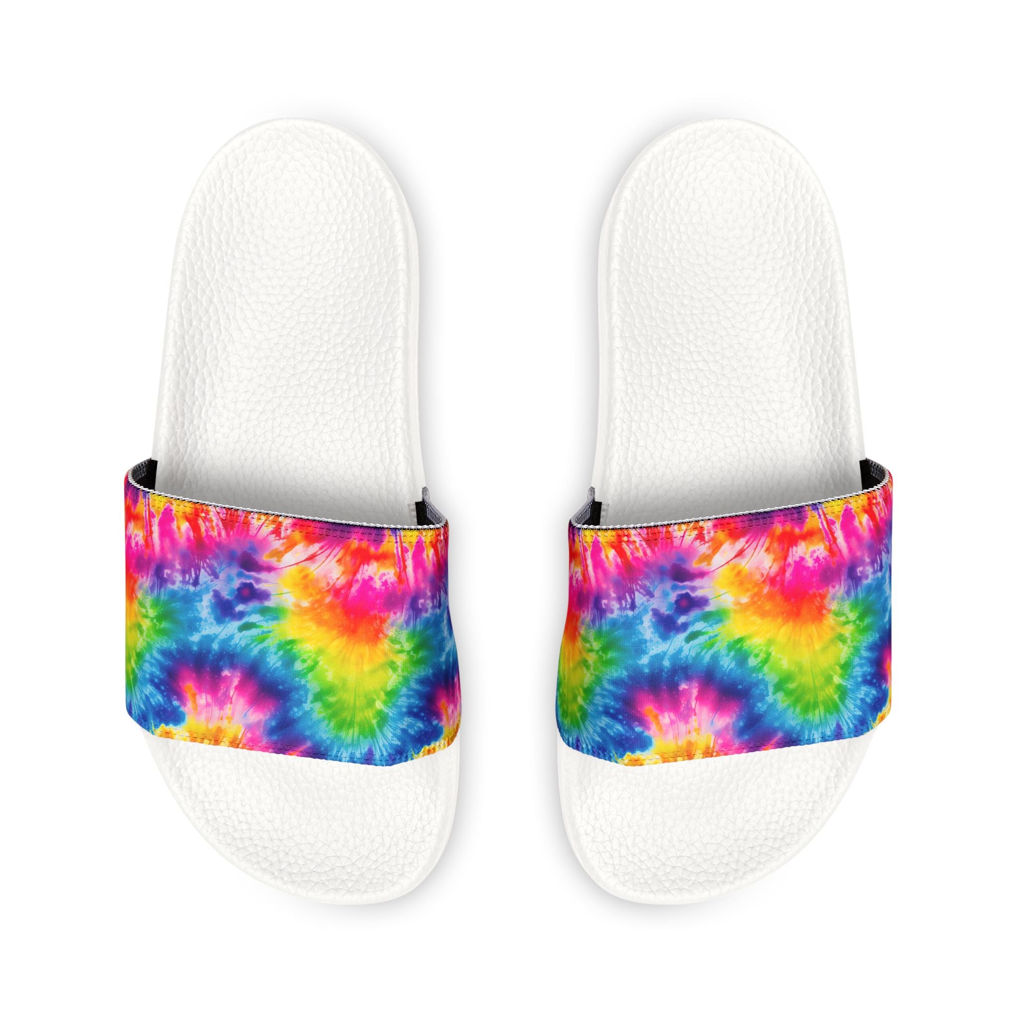 Youth Tie-Dye Slide Sandals — Removable Strap Kids Beach & Pool Slides