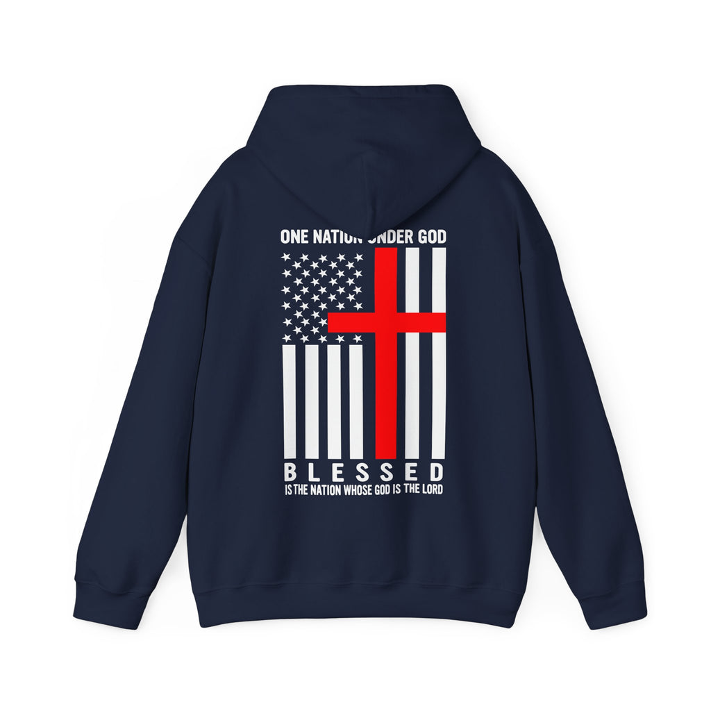 One Nation Under GOD - Printed Both Sides Unisex Heavy Blend Hooded Sweatshirt