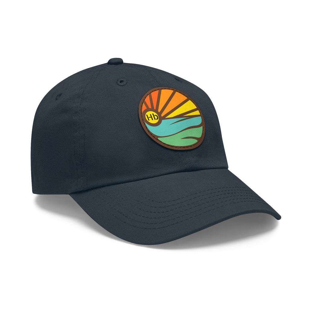 Hermosa Beach Sunset Wave Patch Hat | Mom and Dad Hat with Round Leather Patch #HermosaBeach