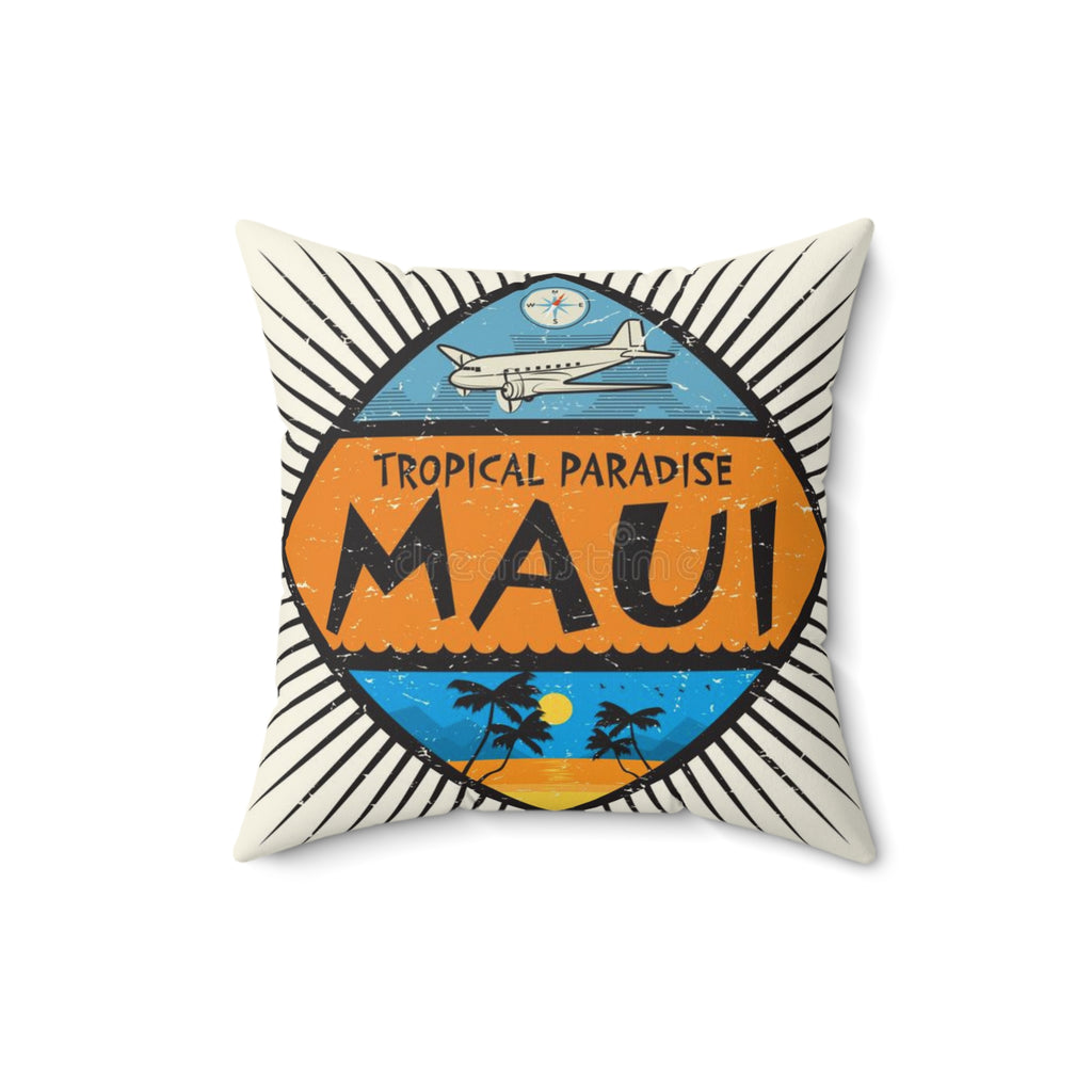 MAUI HAWAII - Faux Suede Square Pillow
