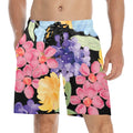Watercolor Flowers Men's Mid-Length Beach Shorts Free Shipping